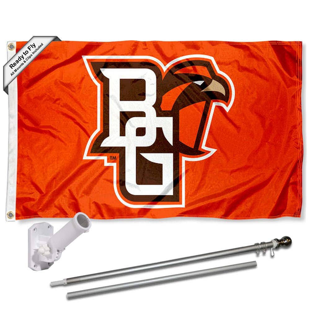 Bowling Green State Falcons Flag with Pole and Bracket Complete Set