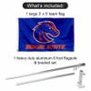 Boise State Broncos Blue Flag with Pole and Bracket Complete Set view 2