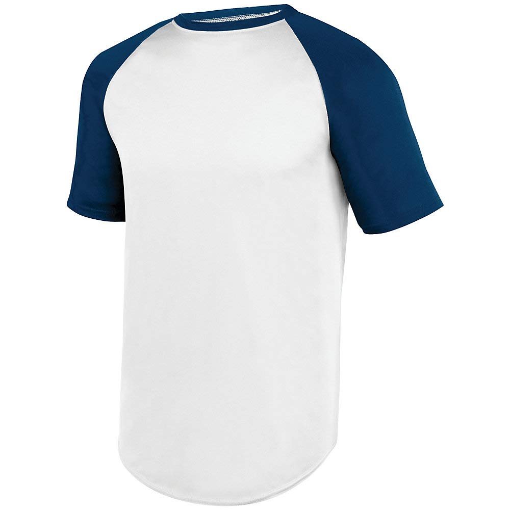 Augusta Sportswear Youth X-Small White/Navy SS Baseball Jersey