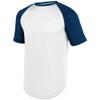 Augusta Sportswear Youth X-Small White/Navy SS Baseball Jersey