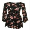 American Rag Juniors Lace Up Bell Sleeve Dress Black Combo XL view 2