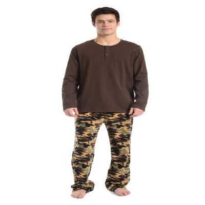 CHEROKEE Men's 2-Piece Pajama Top and Bottom Set Sleepwear, -Multi, L