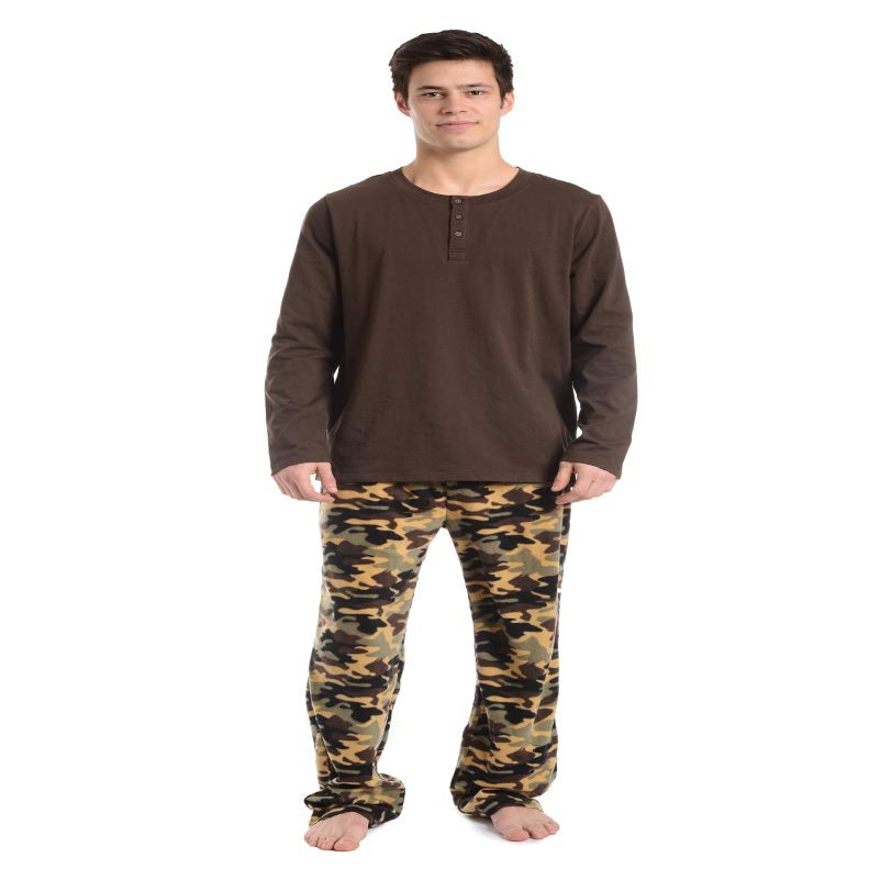 CHEROKEE Men's 2-Piece Pajama Top and Bottom Set Sleepwear, -Multi, L