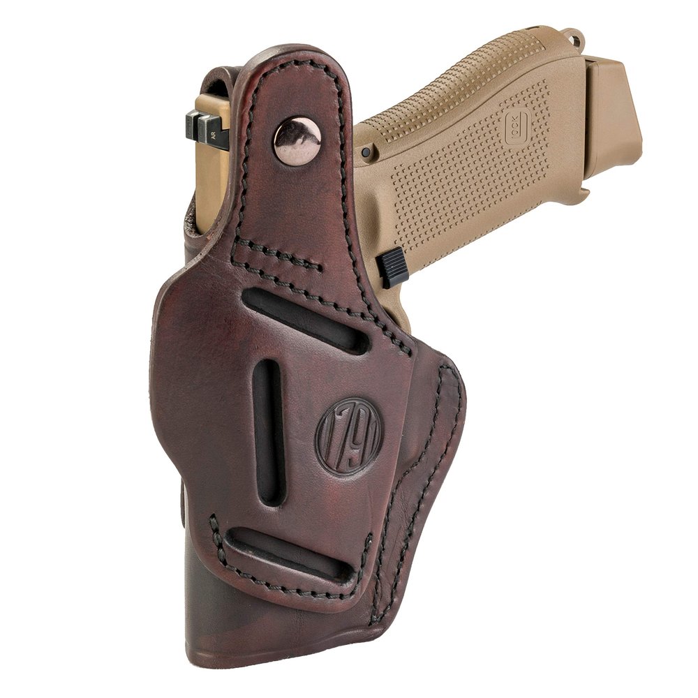1791 GUNLEATHER G19 Holster - OWB, IWB Right Handed Leather Gun Holster - Compatible for Glock 17, 19, Ruger SR9, SR22, Sig P225, Springfield XDS, S&W Shield, MP9, MP40, Walther CCP, P22