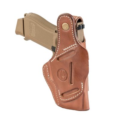 1791 GUNLEATHER Glock Holster - OWB & IWB Right Handed Leather Gun Holster - Fits Glock 17, 19, Ruger SR9, SR22, Sig P225, Springfield XDS, S&W Shield, MP9, MP40, Walther CCP, P22, Taurus G2 - Brown