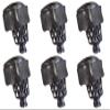 Pool Table Billiard Leather Pockets with Fringe or Shield - Set of 6 (Diamond-Black(PU)) view 1