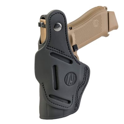 1791 GUNLEATHER Glock Holster - OWB & IWB Right Handed Leather Gun Holster - Fits Glock 17, 19, Ruger SR9, SR22, Sig P225, Springfield XDS, S&W Shield, MP9, MP40, Walther CCP, P22, Taurus G2 - Black