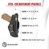 1791 GUNLEATHER Glock Holster - OWB & IWB Right Handed Leather Gun Holster - Fits Glock 17, 19, Ruger SR9, SR22, Sig P225, Springfield XDS, S&W Shield, MP9, MP40, Walther CCP, P22, Taurus G2 - Black view 3