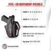 1791 GUNLEATHER XDS Thumb Break Holster - Right Handed OWB Leather Gun Holster - Fits Glock 17, 19, Ruger SR9, SR22, Sig Sauer P225, Springfield XDS, SW Shield MP9 MP40, Walther CCP, Taurus G2 - Brown view 3