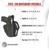 1791 GUNLEATHER XDS Thumb Break Holster - Right Handed OWB Leather Gun Holster - Fits Glock 17, 19, Ruger SR9, SR22, Sig Sauer P225, Springfield XDS, SW Shield MP9 MP40, Walther CCP, Taurus G2 - Black view 3