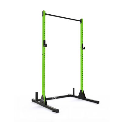 CAP Barbell Power Rack with Pull Up Bar & Attachments - Squat Rack & Strength Training Power Cage for Home Gym - Green