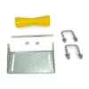 Sturdy Built 12 inch Yellow Poly Vinyl Boat Trailer Keel Roller and Bracket Kit for 3x3 Cross Members view 1