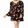 American Rag Juniors Lace Up Bell Sleeve Dress Black Combo S view 1