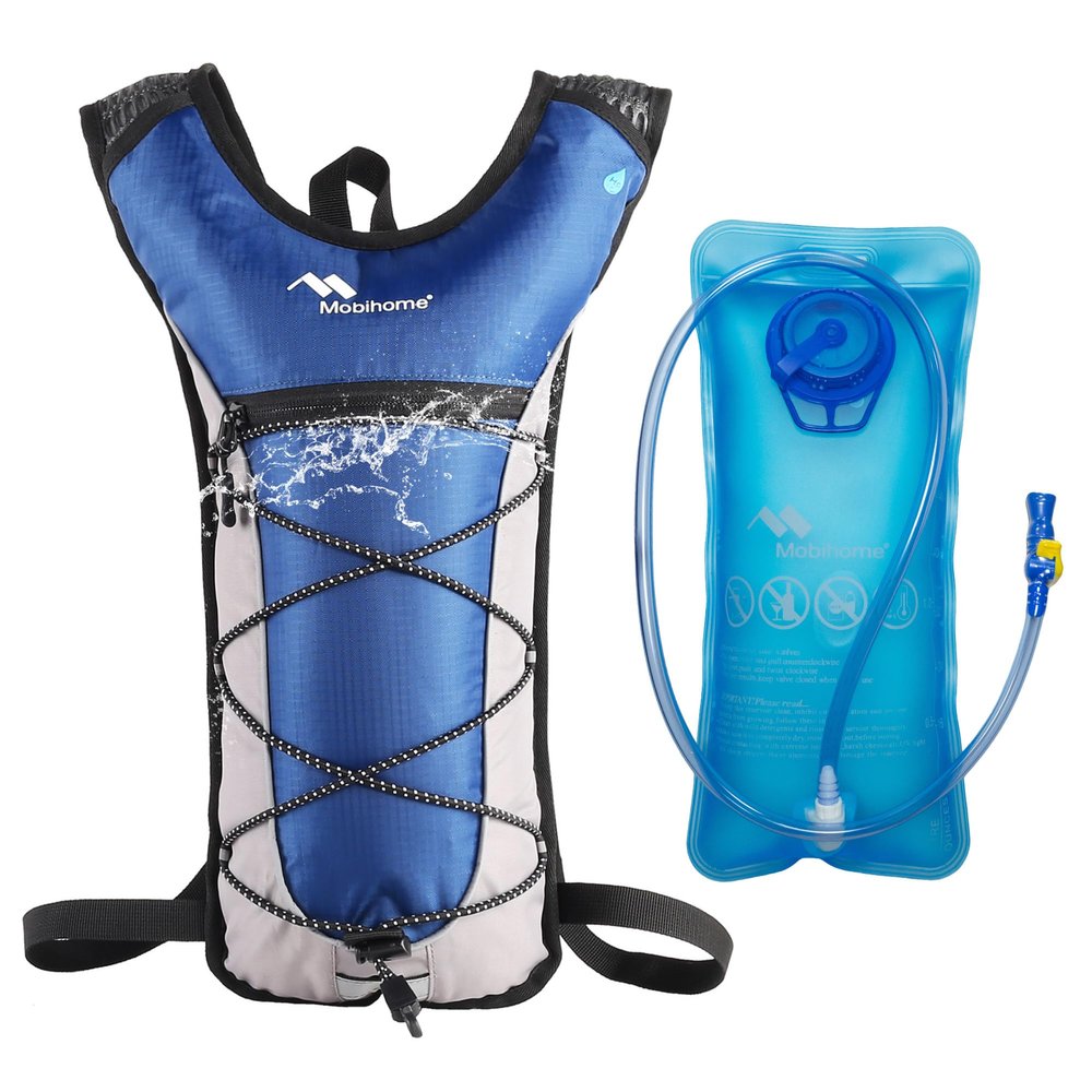 Mobihome Hydration Backpack & 2L Leak Proof Water Hydration Bladder,Lightweight Running Backpack & Hydration Pack, Running, Hiking, Cycling, Climbing,Skiing for Men Women & Kids, Airflow Camel Pack