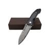 ALBATROSS Premium EDC Pocket Folding Knife with 3.5" Damascus Steel Blade & Ebony Wood Handle, Camping Hunting Knife with Clip, Gift for Men - HGDK011 view 1