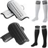 2 Pairs Soccer Shin Guards & 2 Pairs Soccer Socks for Adults and Teenagers, Protective Gear Soccer Equipment for Kids, Boys, Girls Over 12 Years Old view 1