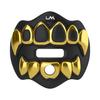 Loudmouth Football Mouth Guard - 3D Chrome Grillz Football Mouthpiece, Fits Adult & Youth, Mouth Guard Accessories (3D Grillz - Chrome Black/Gold) view 1