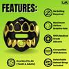 Loudmouth Football Mouth Guard - 3D Chrome Grillz Football Mouthpiece, Fits Adult & Youth, Mouth Guard Accessories (3D Grillz - Chrome Black/Gold) view 3