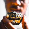 Loudmouth Football Mouth Guard - 3D Chrome Grillz Football Mouthpiece, Fits Adult & Youth, Mouth Guard Accessories (3D Grillz - Chrome Black/Gold) view 4