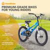 RoyalBaby Freestyle Kids Bike 18 Inch Wheel Bicycle for Boys Girls Ages 5-9 Years, with 2 Hand Brakes, Blue view 2