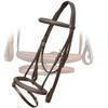 ExionPro Exion English Jumping Bridle with Flash & Rubber Reins  Anatomical Padded Horse Bridle  Premium Leather Designer Stitched Hunter Jumper Tack  Brass Buckles  Pony, Cob, Full, Warmblood view 1