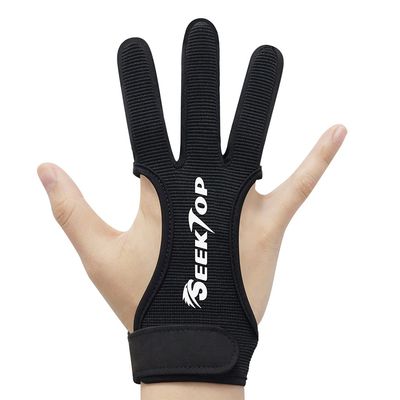 Seektop Archery Gloves Shooting Hunting Leather Three Finger Protector for Youth Adult Beginner -S