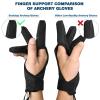 Seektop Archery Gloves Shooting Hunting Leather Three Finger Protector for Youth Adult Beginner -S view 4