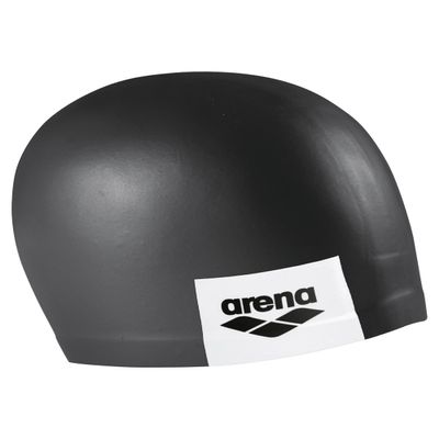 Arena Unisex Adult Logo Molded Silicone Training Swim Cap for Intensive Swimming Reduced Drag Durable Wrinkle Free Fit, Black