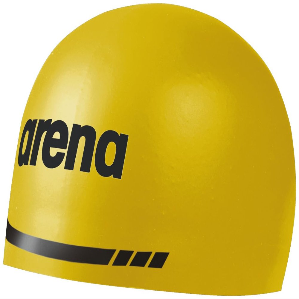 Arena Unisex Silicone 3D Racing Swim Cap High Performance Hydrodynamic Bathing Cap for Professional Athletes, Yellow, Large