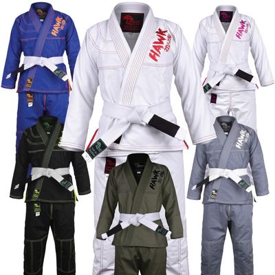 Brazilian Jiu Jitsu, Kids Jiu Jitsu Gi Children BJJ Gi Grappling Kimonos Lightweight with Free White Belt (K000, Boys White)