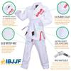 Brazilian Jiu Jitsu, Kids Jiu Jitsu Gi Children BJJ Gi Grappling Kimonos Lightweight with Free White Belt (K000, Boys White) view 3