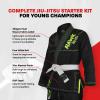 Hawk Sports Brazilian Jiu Jitsu Gi for Kids, Ultra-Light Extra Tough Premium Fabric Kids BJJ Gi for Martial Arts Training & Competition, Comfortable Perfect Fit BJJ Gear - Size K000, Military Green view 2