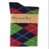 Mysocks Children Knee High Socks Argyle Navy Red Green view 3