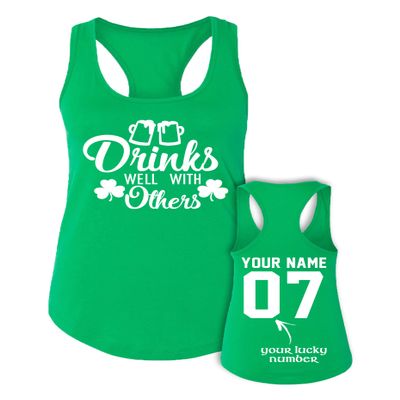 Drinks Well with Others Tank Top - St Patricks Day Shirt Women - Saint Paddys Tanks