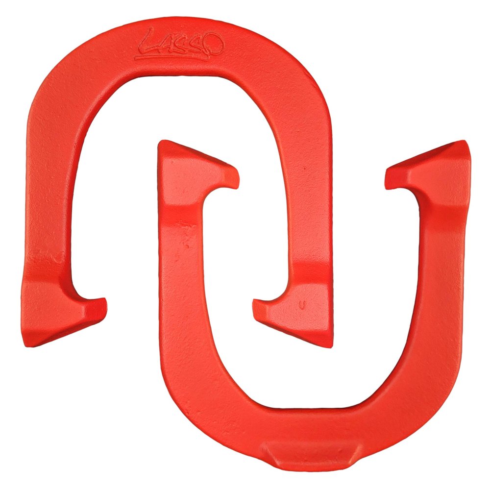 Lasso Pro Pitching Horseshoes, USA Made (Red- Single Pair (2 Horseshoes))