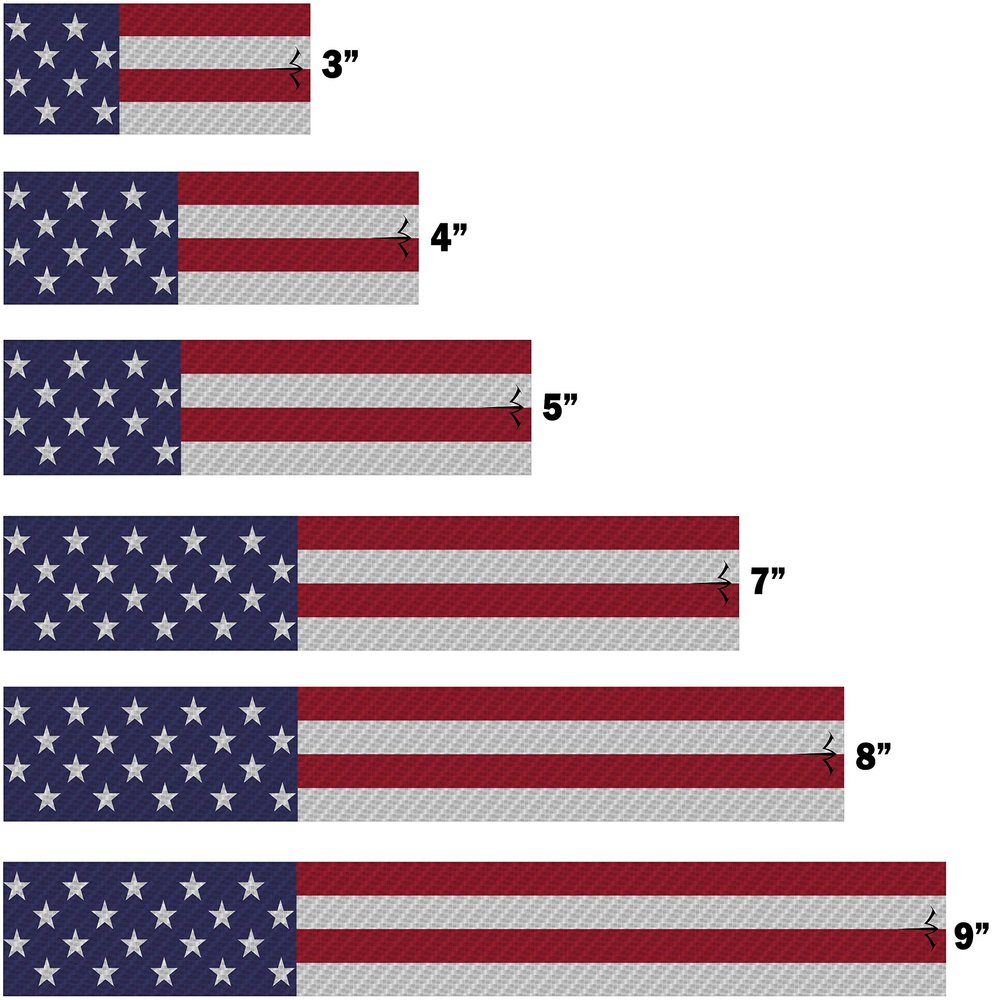 White Water Archery Laminated Carbon Fiber USA American Flag 15pc Pack Arrow Wraps Choose Length Width (5, 1.25)