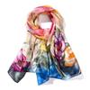 Invisible World Women's Silk Scarf for Hair Hand Painted Floral Poppy Garden view 1