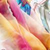 Invisible World Women's Silk Scarf for Hair Hand Painted Floral Poppy Garden view 3