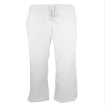 Natual Uniforms Women's Ultra Soft Modern Fit Drawstring Scrub Pant (White, Large)