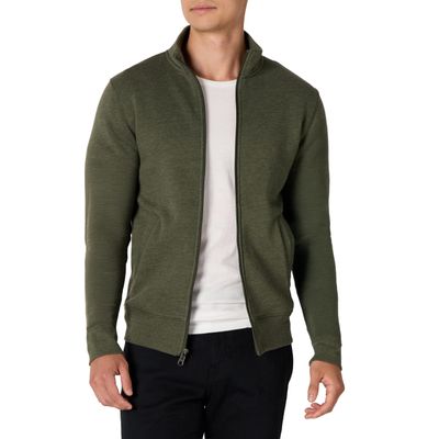 Amazon Essentials Men's Standard Full-Zip Fleece Mock Neck Sweatshirt, Olive Heather X-Large