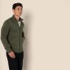 Amazon Essentials Men's Standard Full-Zip Fleece Mock Neck Sweatshirt, Olive Heather X-Large view 4