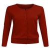 J. LOVNY Women's Basic Long Sleeve Crew Neck Button Down Simple Sweater Cardigan view 2