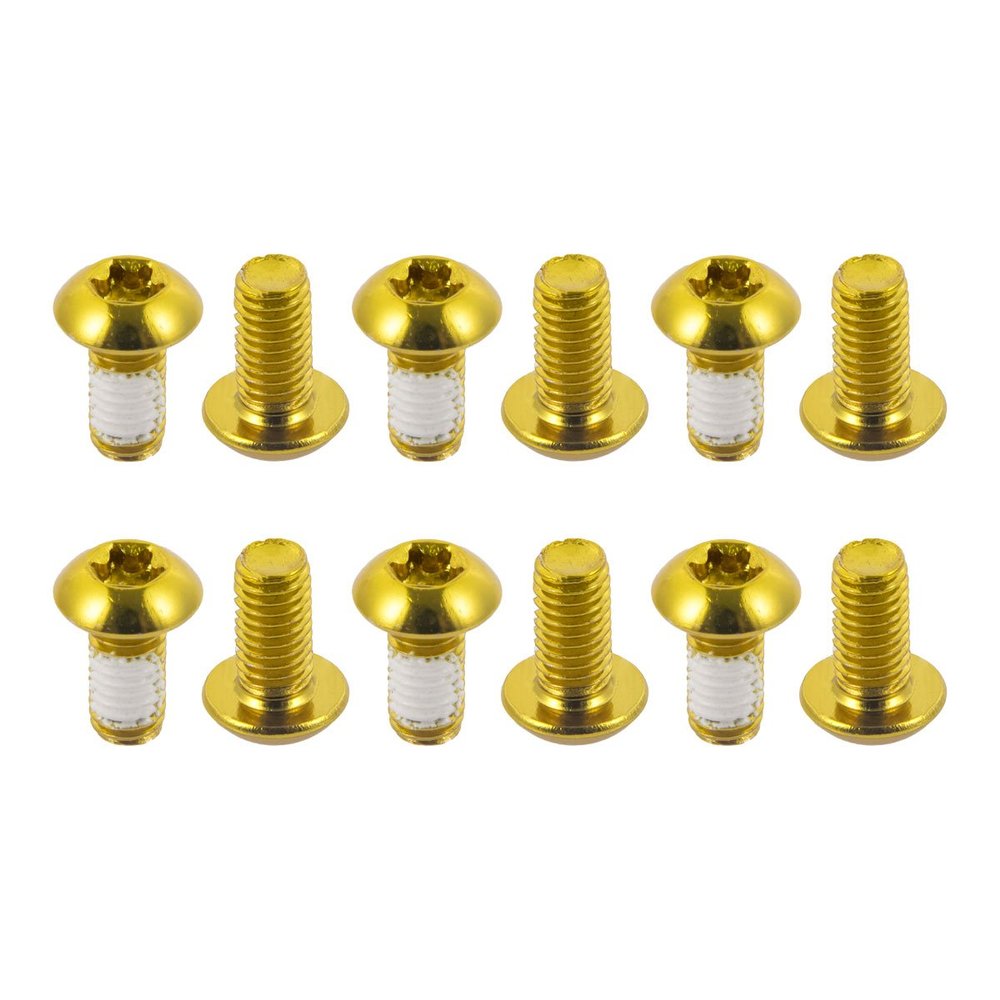 chooee Disc Brake Rotor Bolts,M5x10mm Bicycle Rotor Screws For MTB Mountain bike, T25 Steel Gold.