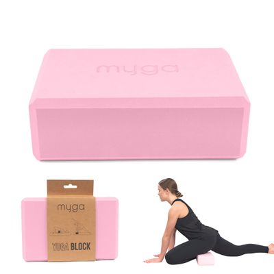MYGA Yoga Block,Lightweight EVA Foam Yoga Brick,High Density Non-Slip Block for Yoga Poses, Pilates, Balance and Flexibility,Dusty Pink
