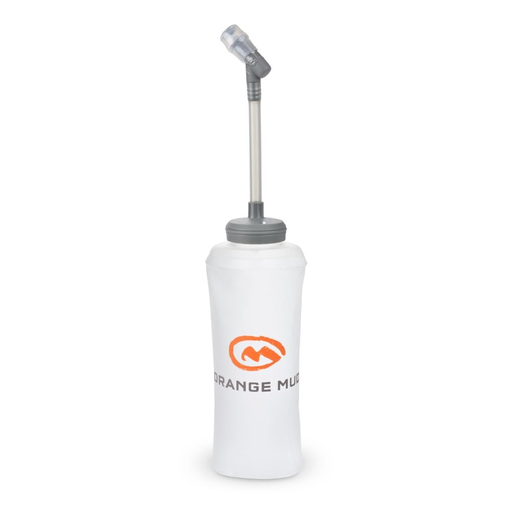 Orange Mud 600ml Soft Flask - UltraFlask (One Bottle) - Collapsible Hydration Bottle with Sport Cap & Hose - Pocket Fit, BPA-Free, Anti-Slosh Design