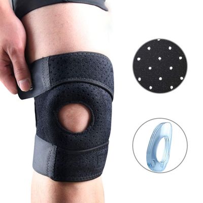 Kmgjc Knee Joint Support, Tibial stabilizer, Adjustable Support, Soft Silicone Sleeve - Arthritis Pain Relief, Sports Injury Rehabilitation and Prevention of re-Injury (Color : Black, Size : XL)
