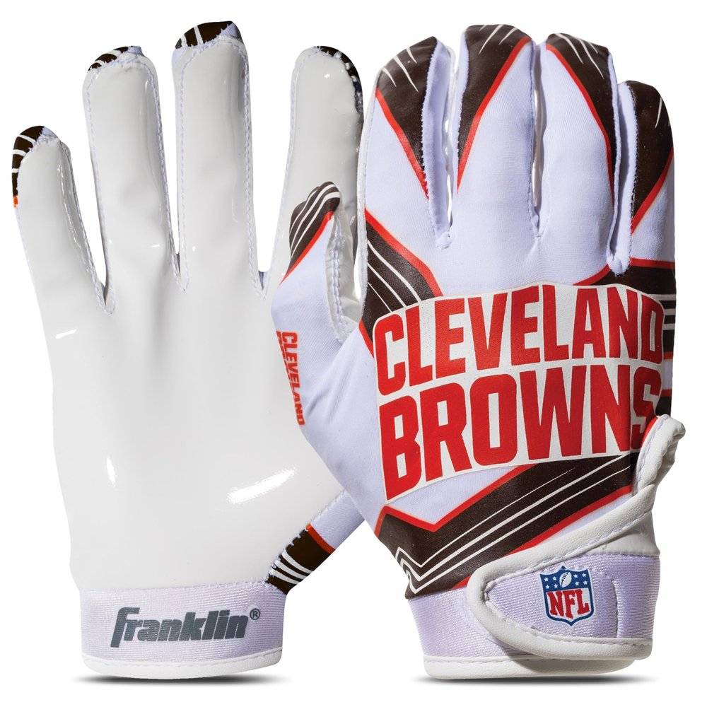 Franklin Sports NFL Cleveland Browns Youth Football Receiver Gloves - X-Small/Small