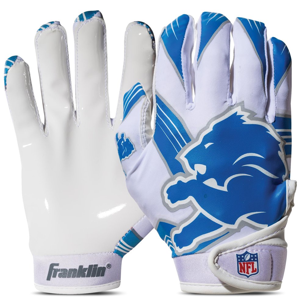 Franklin Sports NFL Detroit Lions Youth Football Receiver Gloves - X-Small/Small