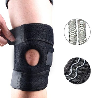 Kmgjc Knee Joint Support, Tibial stabilizer, Adjustable Support, Soft Silicone Sleeve - Arthritis Pain Relief, Sports Injury Rehabilitation and Prevention of re-Injury (Color : Black, Size : XL)