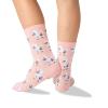 Hot Sox Girls' Big Fun Animal Crew 1 Pair Pack-Cool & Cute Casual Novelty Socks for Kids, Poodles (Blush), Small/Medium view 3